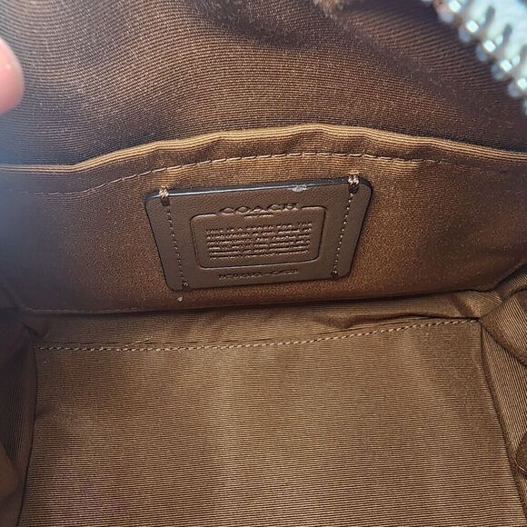 NWT COACH CJ626 SYDNEY SATCHEL HOUNDSTOOTH PRINT BAG CROSSBODY Cream - Picture 5 of 8